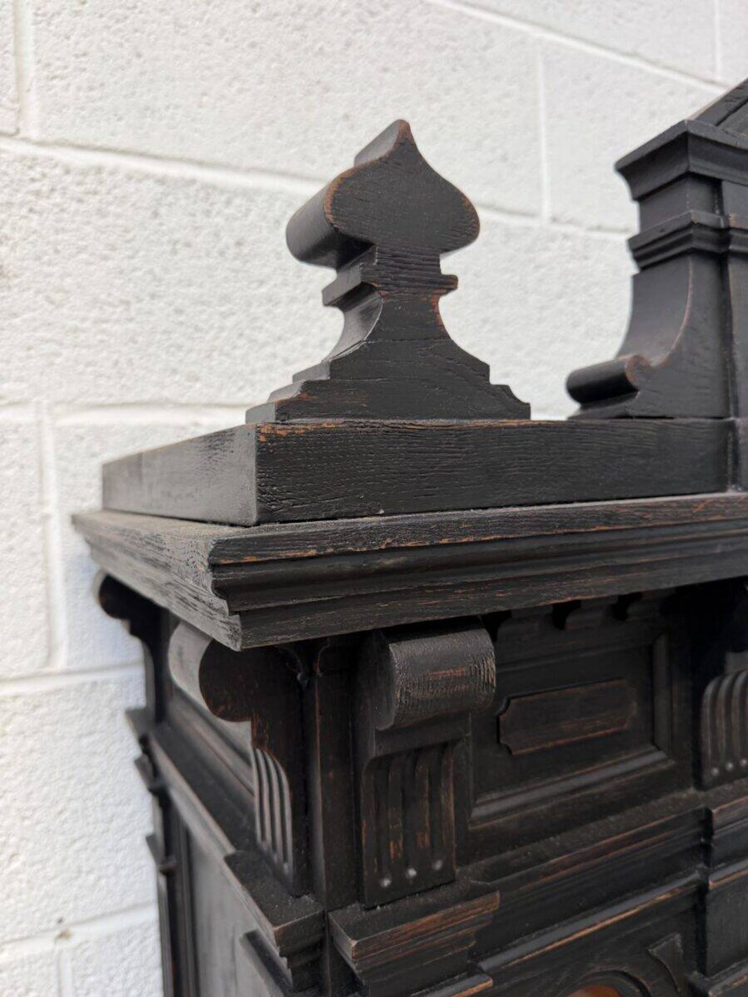 19th-century shop display cabinet in solid oak