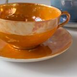 Iridescent fine porcelain teacups