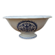 Vintage large salad bowl Gien Rouen model blue arabesques 30x14cm