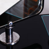 Restored black art deco dressing mirror 1930s, made by vichr a spol