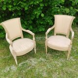 Pair of vintage antique Directoire style armchairs