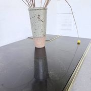 "Rizzo" lacquered and brass coffee-bar table from the 1970s.