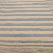 Blue cream wool kilim handwoven modern kilim flat-weave area rug-205x283cm
