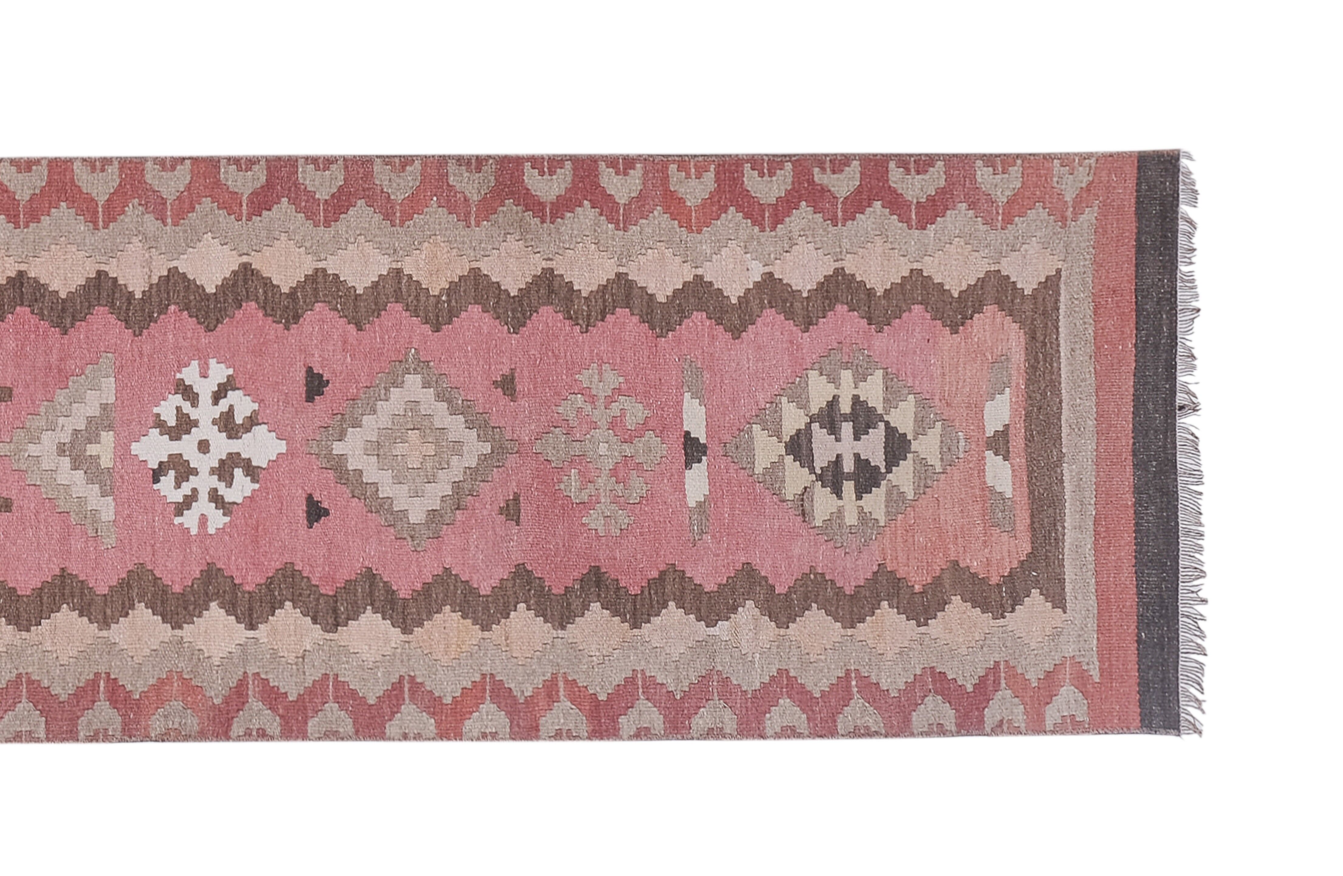 Vintage Turkish rug from Oushak, hand-woven74x358 cm