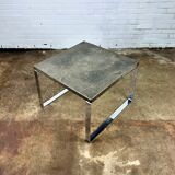 Vintage coffee table slate top and chrome base by Peter Draenert