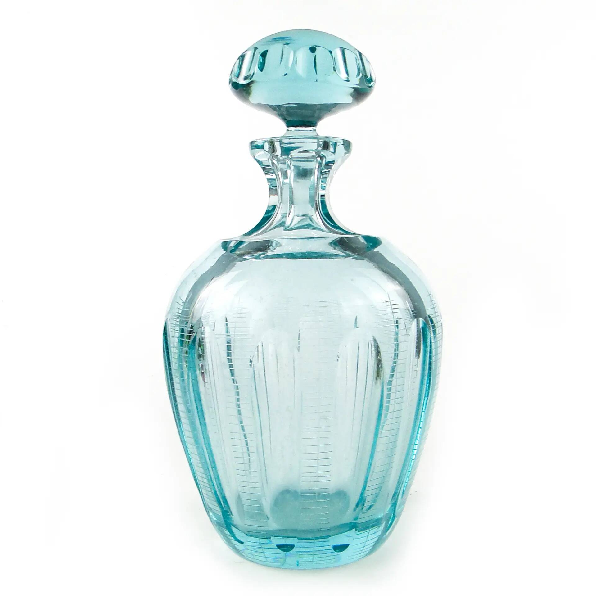Carafe Beryl, moderne du milieu du siècle, en verre turquoise, Moser, Tchécoslovaquie, années 1960.