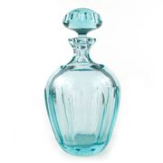 Beryl decanter, mid-century modern, turquoise glass, Moser, Czechoslovakia, 1960s