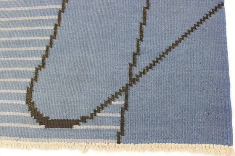 Geometric Modernist Kilim Carpet by Antonín Kybal, 1960s