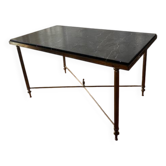 Table basse en marbre noir avec pieds en laiton