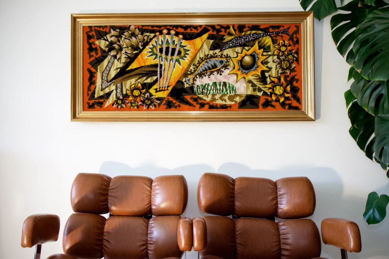 Modernist tapestry, cubist