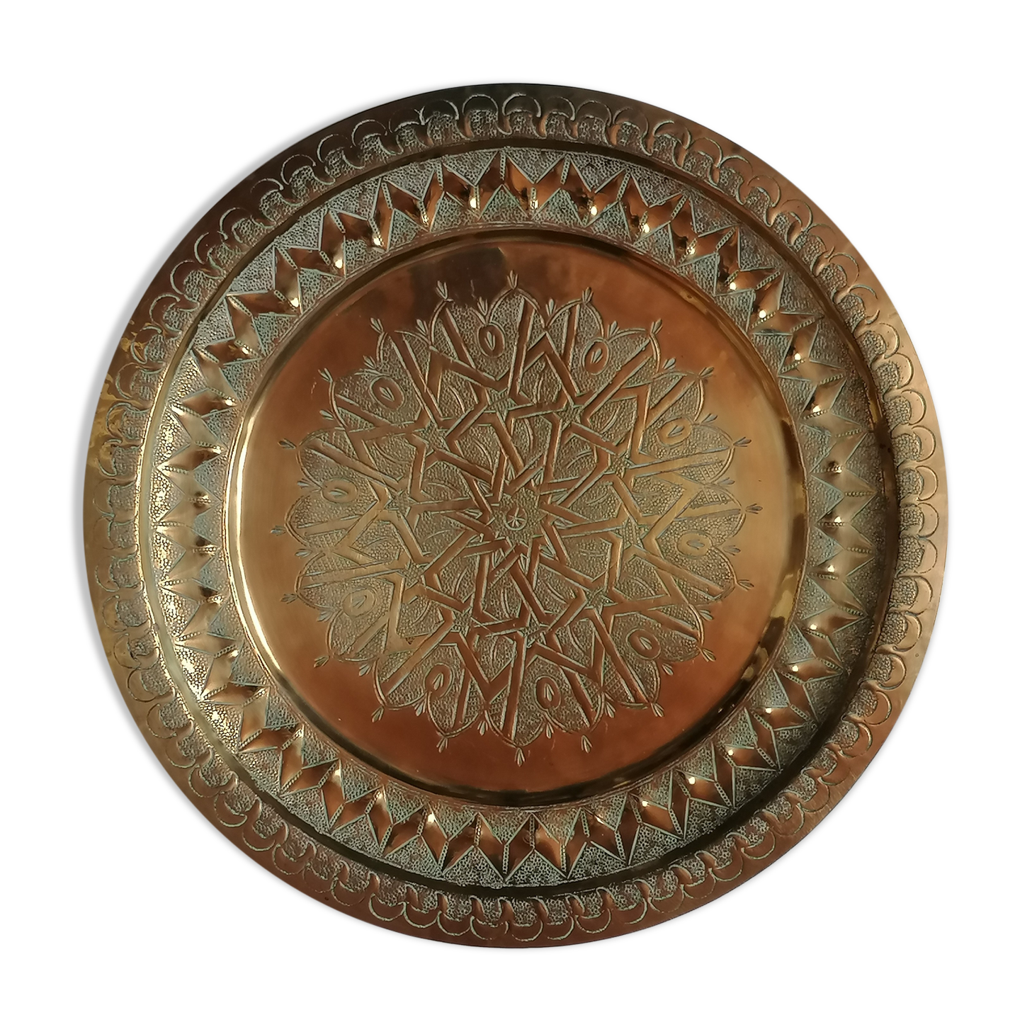 Hammered brass tray