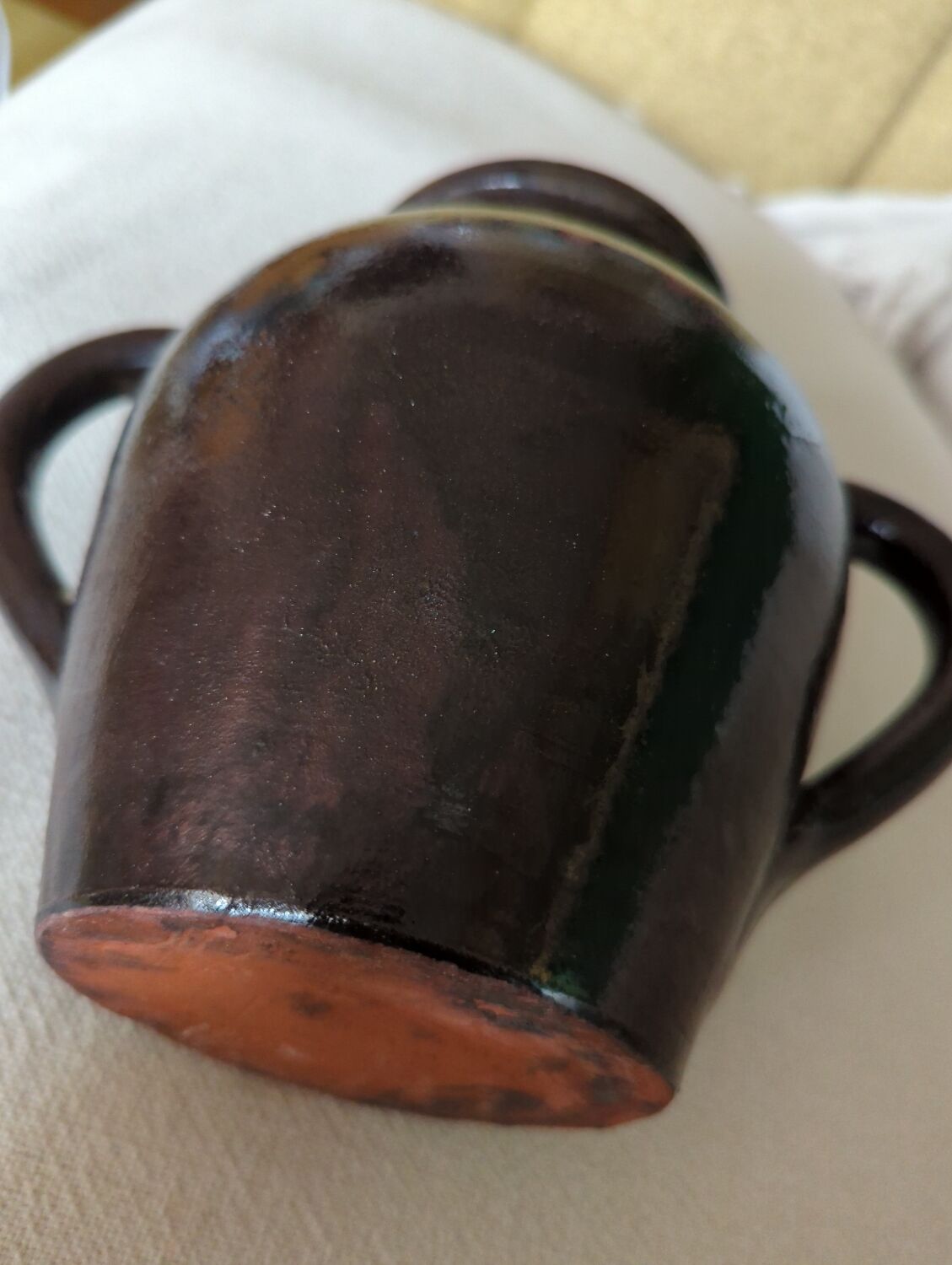 Nehou pottery vase signed Hamel