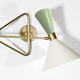 Articulable italian wall lamp sage green & white