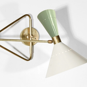 Applique italienne articulable vert sauge & blanc