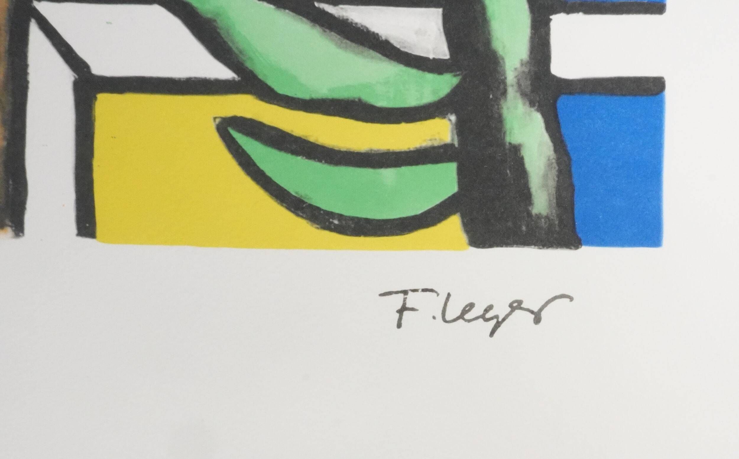 Fernand leger: the builders at the palm tree, signed lithograph