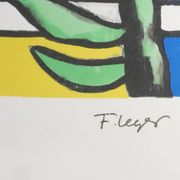 Fernand leger : les constructeurs au palmier, lithographie signée