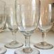 4 guilloché crystal stemmed glasses