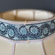 Blue and white ceramic lamp Floral decoration XXth Velvet lampshade