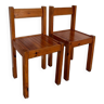 Pair of vintage pine chairs