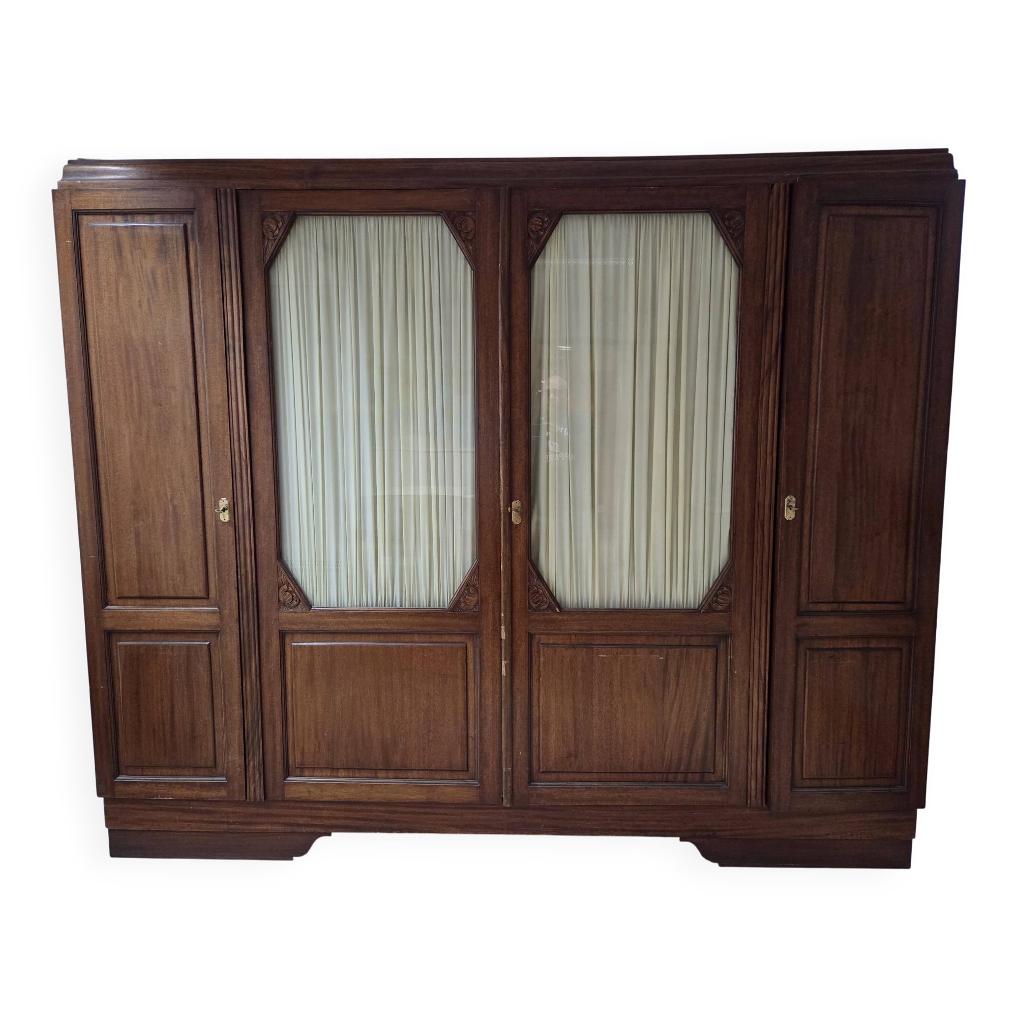 Large antique oak administration cabinet