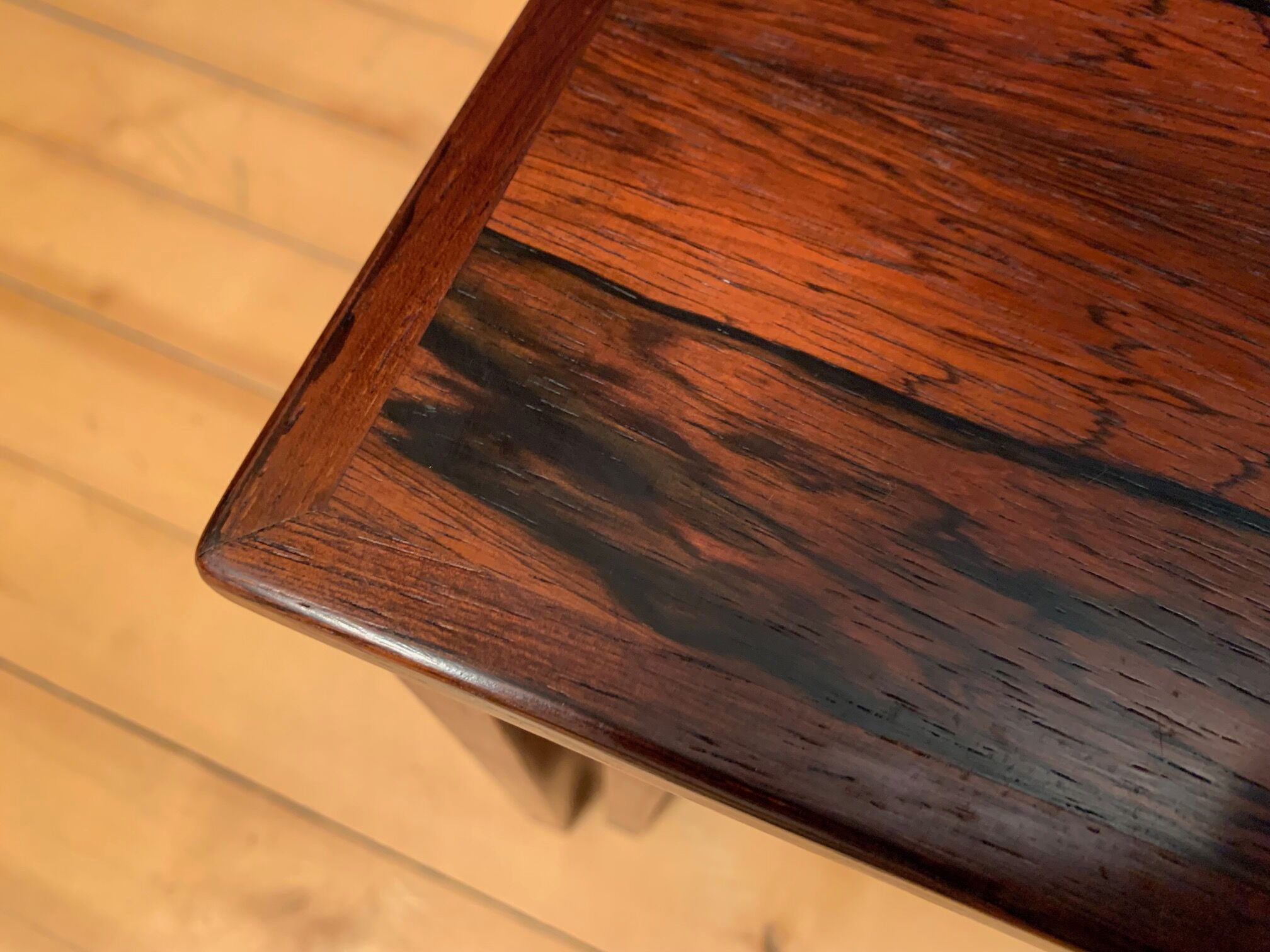 A pair of Kvalitet Form Funktion rosewood side tables Denmark 1960s