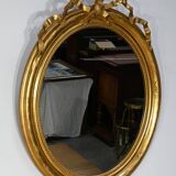 Miroir Ovale en Bois Doré, Style Louis XVI, époque Napoléon III – Milieu XIXe