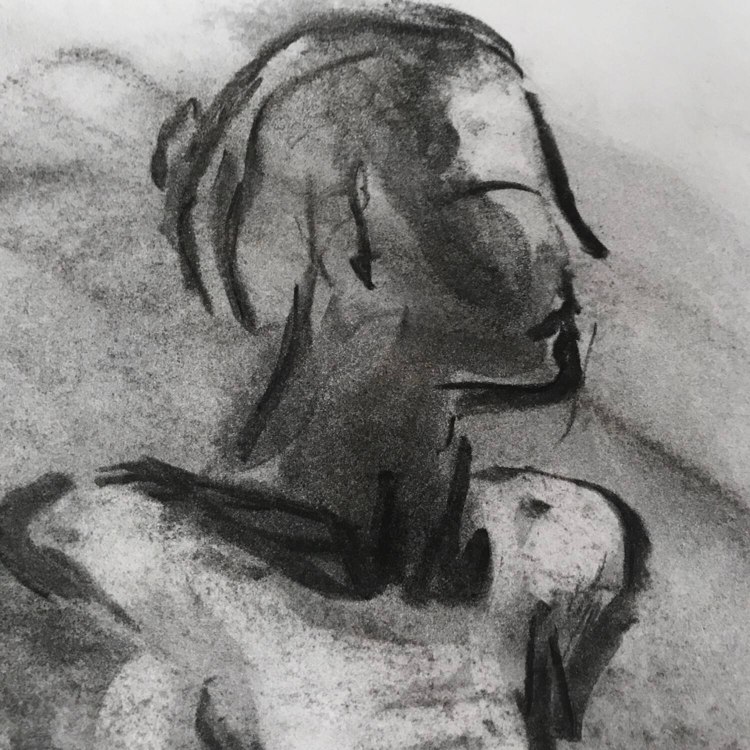 Large format nude study drawing