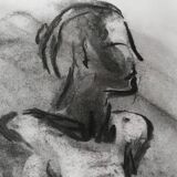 Large format nude study drawing