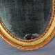 Oval mirror carved wood frame beaded gilded circa 1800 44x35cm SB