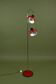 Red and black Aluminor floor lamp with two lights from the 1960s.
