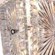 Vintage metal chandelier and carved glass
