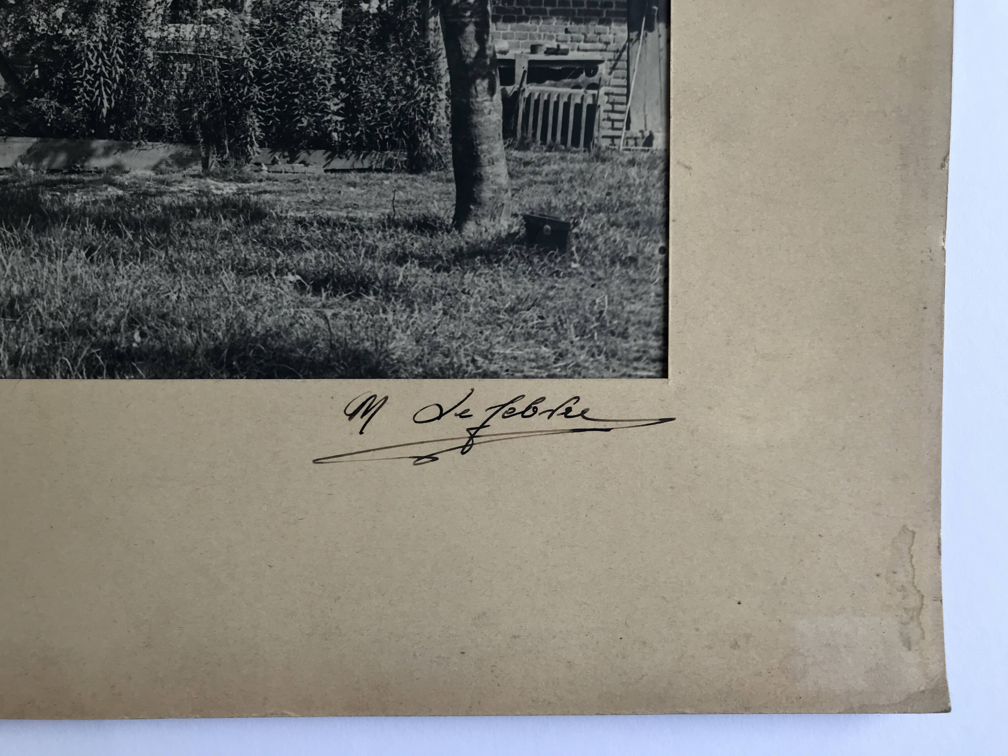Georges lefebvre, old cottage, black and white photo, circa 1930. signed in ink
