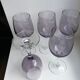set of 5 wine glasses in purple bubble glass 70s