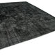 Handwoven Oriental Overdyed 302 cm x 383 cm Black Wool Carpet
