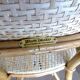 Lot of 3 Maison Louis Drucker light Manila rattan bistro high chairs.