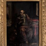 17th century oil on copper depicting Saint Jerome
