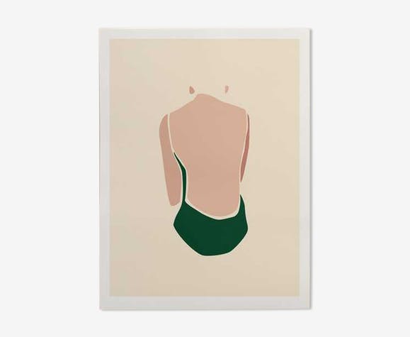 Illustration - baigneuse verte A3