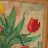 Original mid-century Swedish oil on panel – “Tea” by Karl Enoch Ohlsson – vintage & framed – 56 × 64 cm