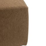 Pair of beige mohair fabric cube armchairs. Contemporary.