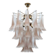 Mazzega Mid-century Modern Italian Petals Murano Glass Chandelier, 1970s