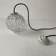 Pair of vintage molded glass round pendant lamps
