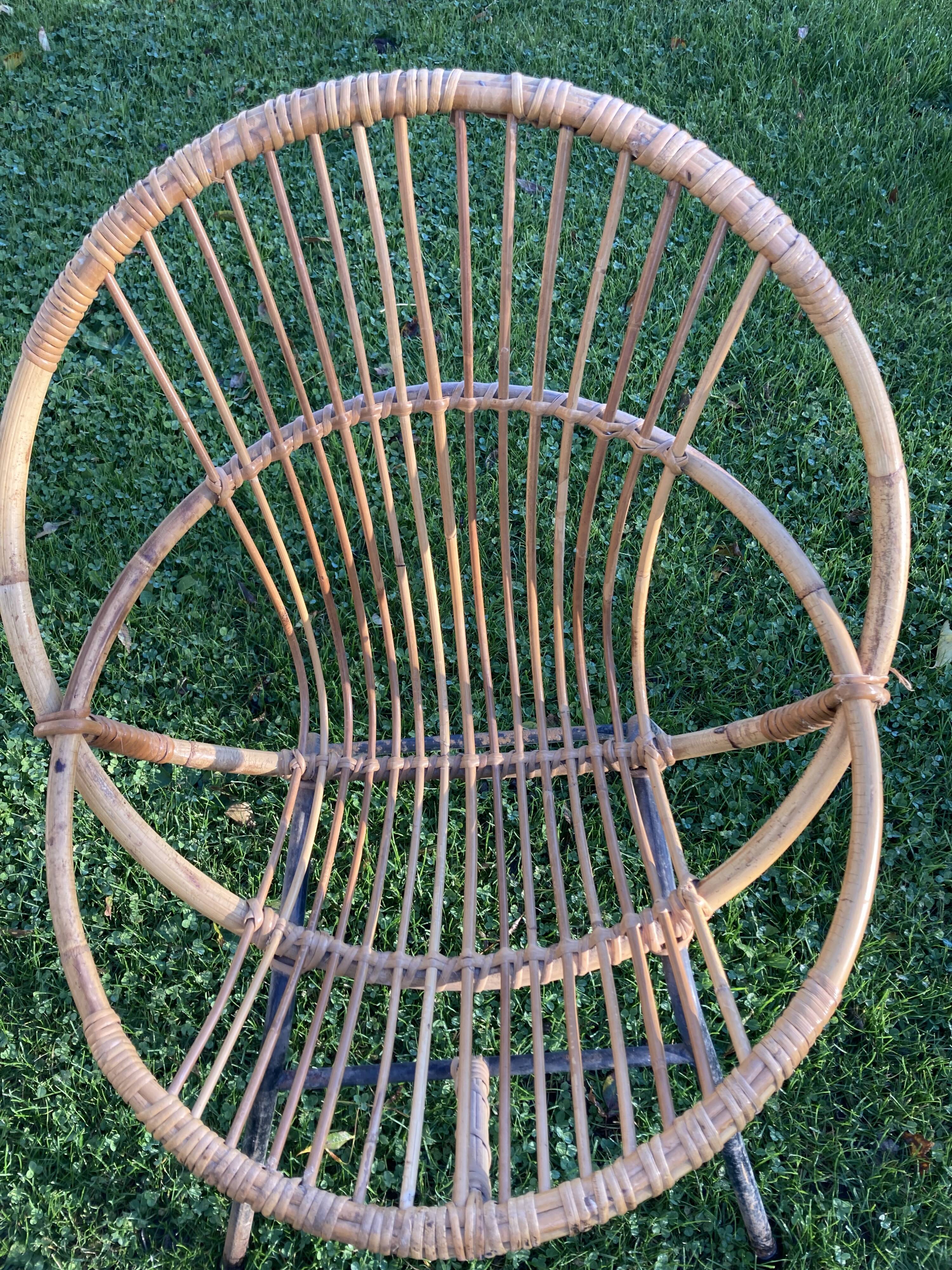 Rattan armchair Dirk Van Sliedregt for Rohe Noordewolde 60s