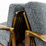 Pair of Restored Black B-7522 armchairs by Zenon Bączyk, 1960’s