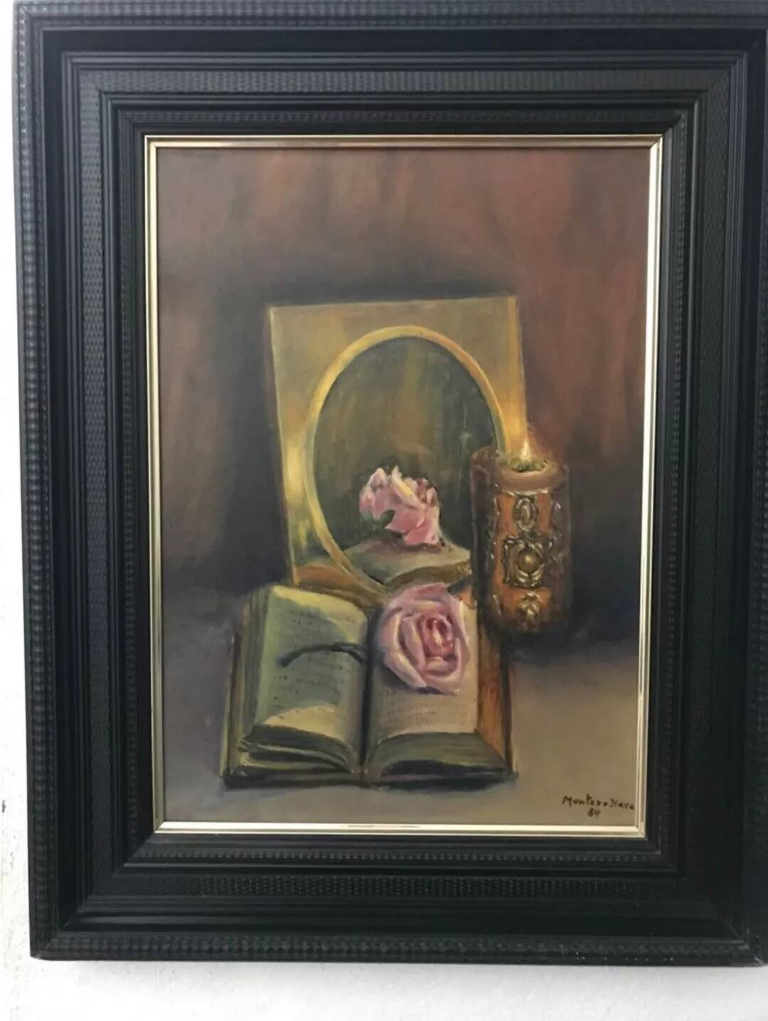 Flowers & Poetry Book Still Life Painting