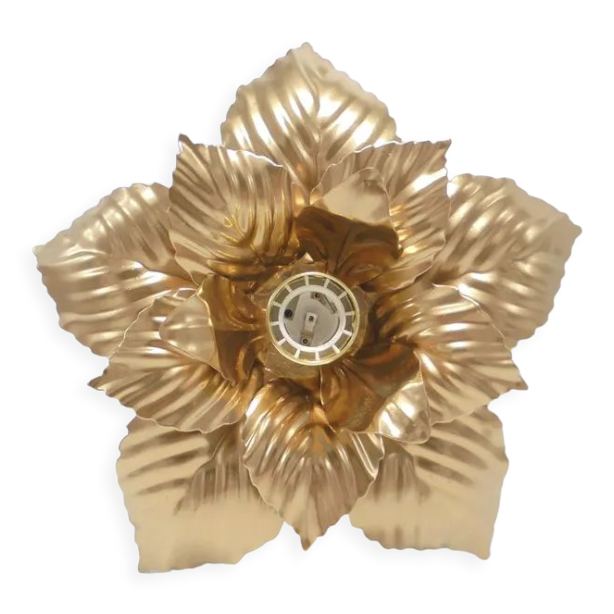 Golden flower wall lamp