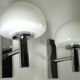Pair of chrome and glass wall lights from the 1970s.