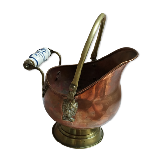 Copper and brass cauldron