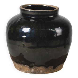 Hú - Black enamelled Chinese confit pot no. 4
