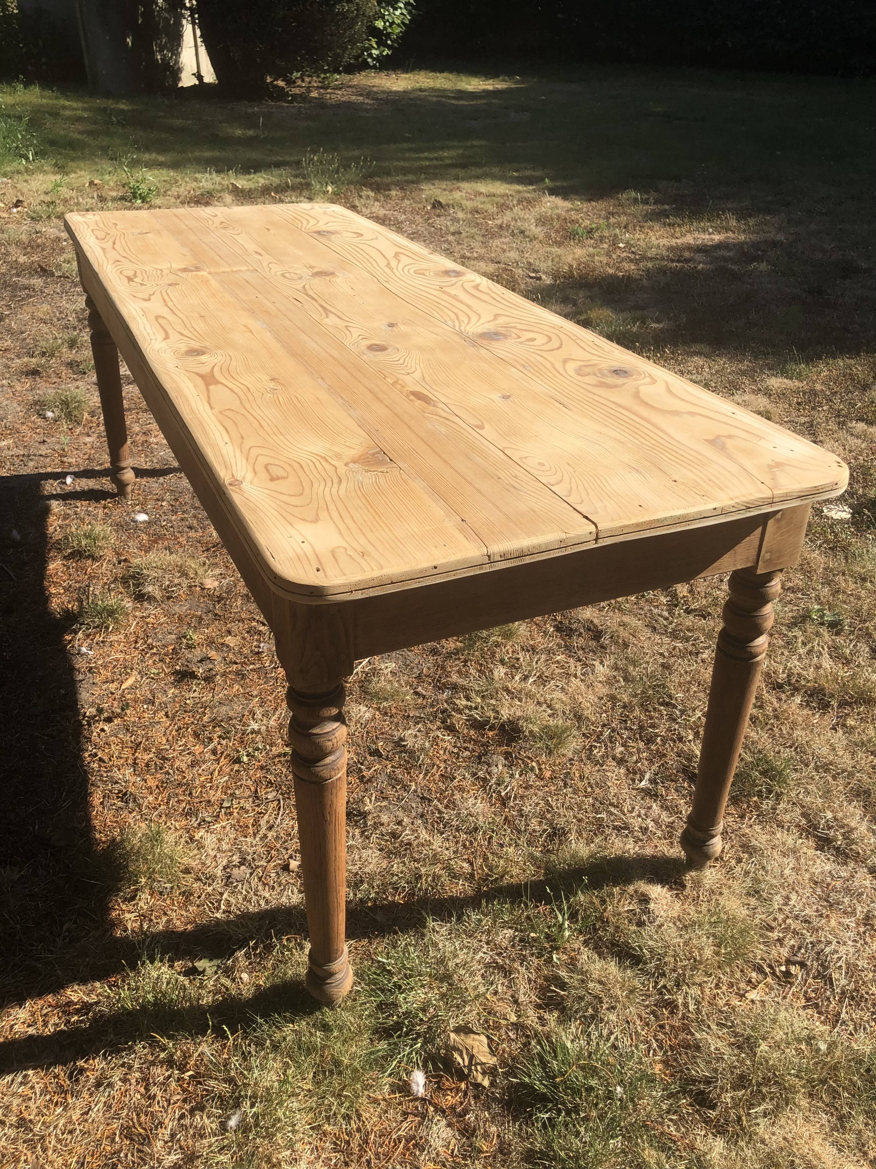Farmhouse table made of natural wood