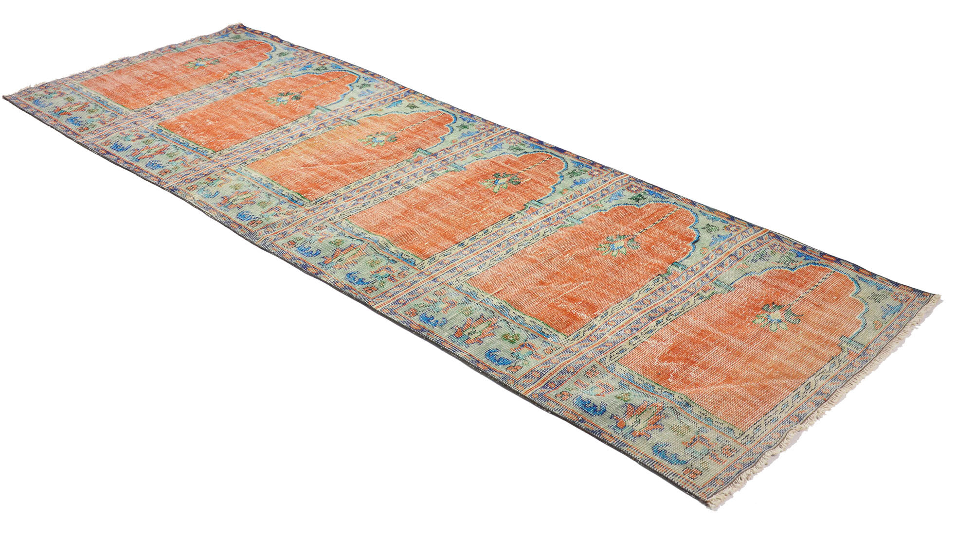 Anatolian handmade vintage rug 326 cm x 115 cm